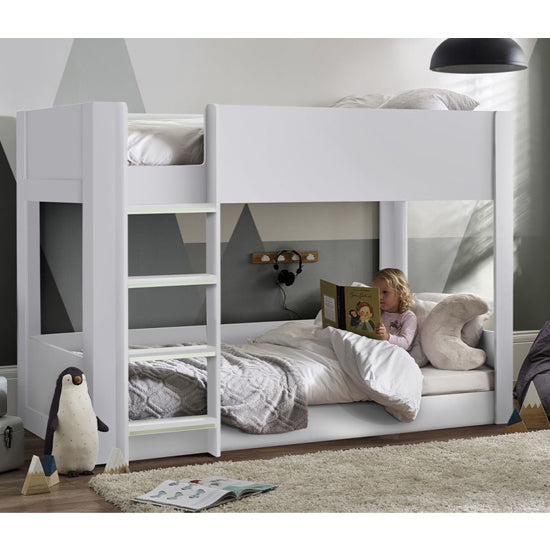 Solomon Wooden Bunk Bed In White