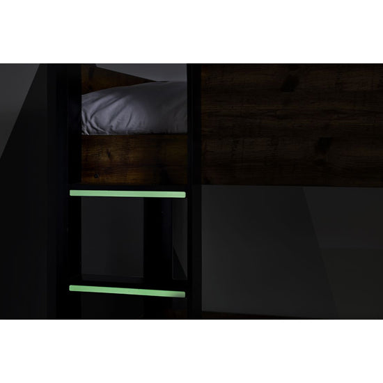 Solomon Wooden Bunk Bed In Rustic And Black