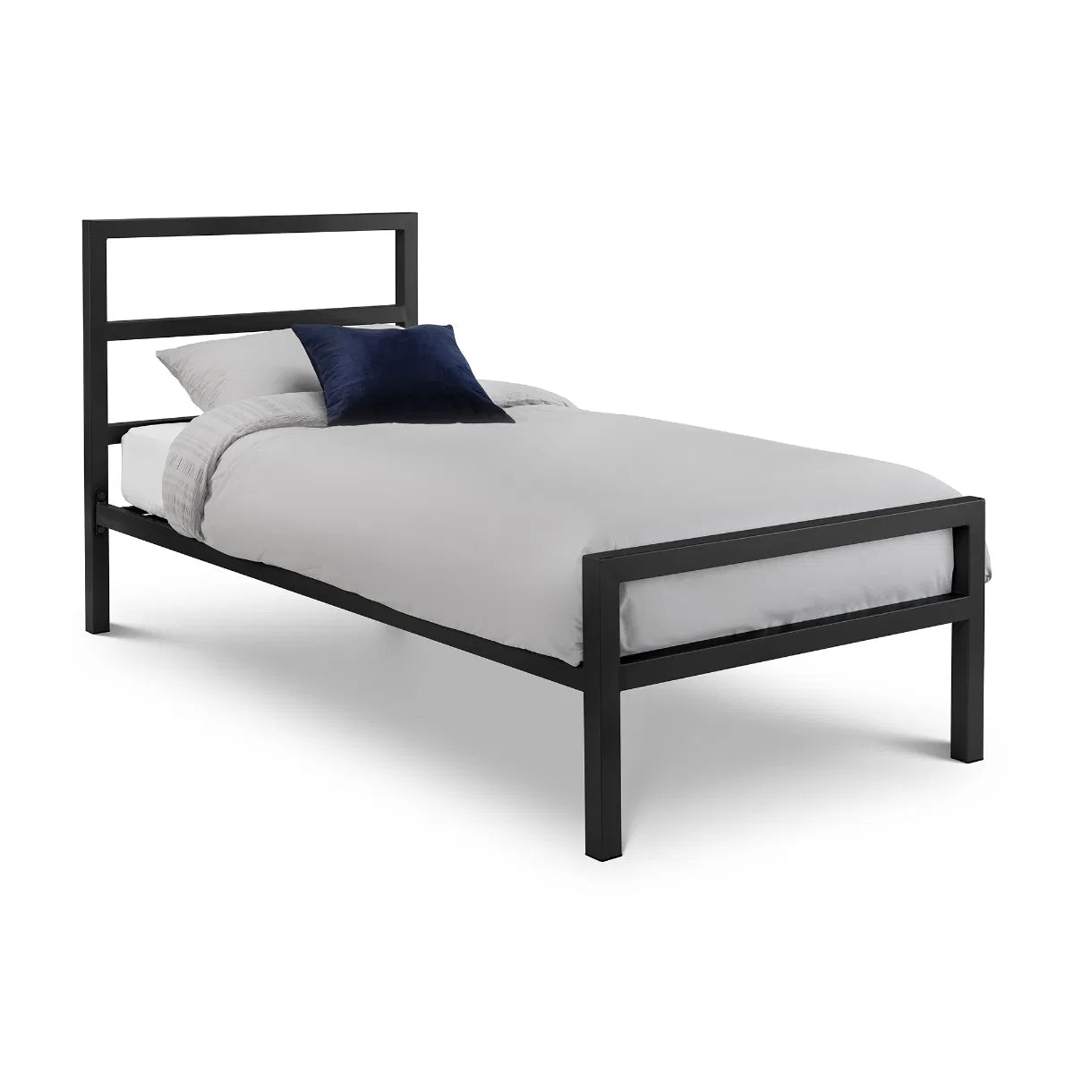 Soto Metal Single Bed In Satin Black