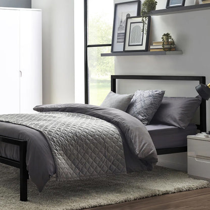 Soto Metal Double Bed In Satin Black