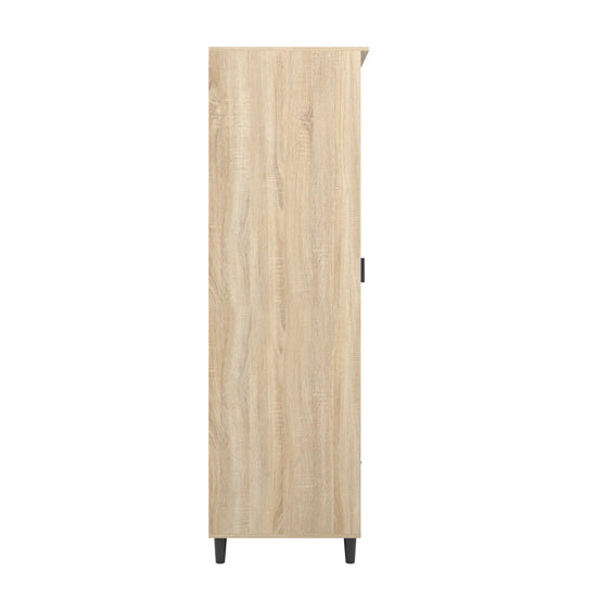 Stockholm Chevron Wooden Wardrobe With 1 Door In Sonoma Oak