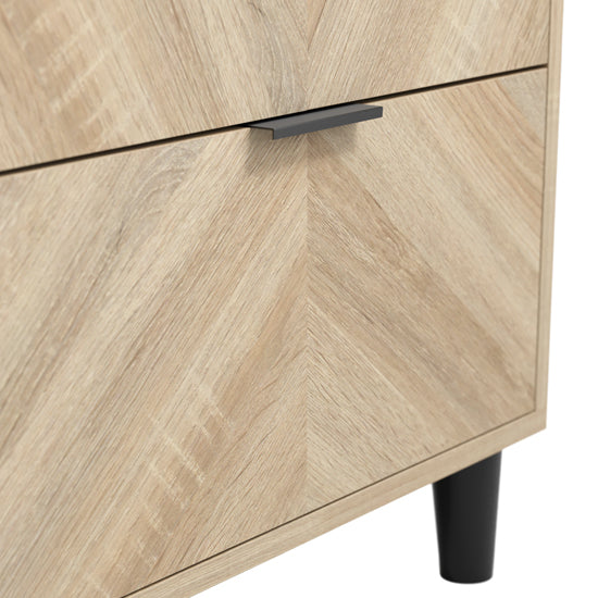 Stockholm Chevron Wooden Wardrobe With 1 Door In Sonoma Oak