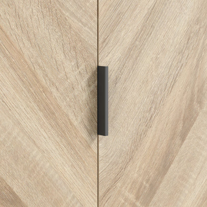 Stockholm Chevron Wooden Wardrobe With 2 Doors In Sonoma Oak