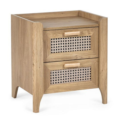 Sydney Wooden Bedside Cabinet With 2 Drawers In Oak