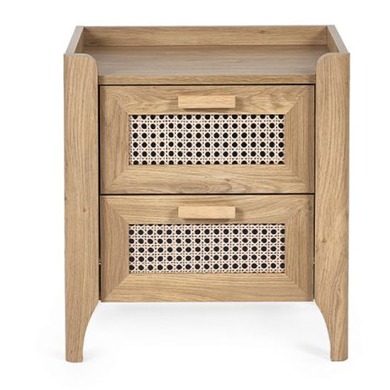 Sydney Wooden Bedside Cabinet With 2 Drawers In Oak