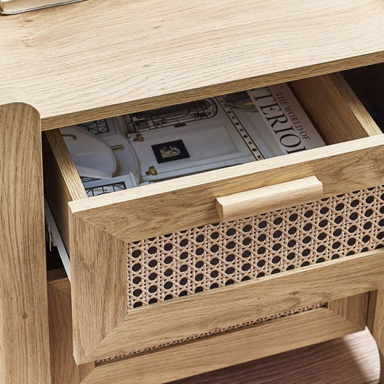 Sydney Wooden Bedside Cabinet With 2 Drawers In Oak