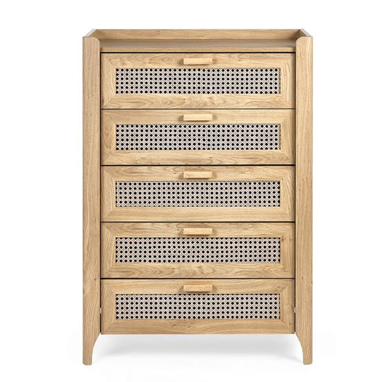 Sydney Wooden Chest Of 5 Drawers Tall In Oak