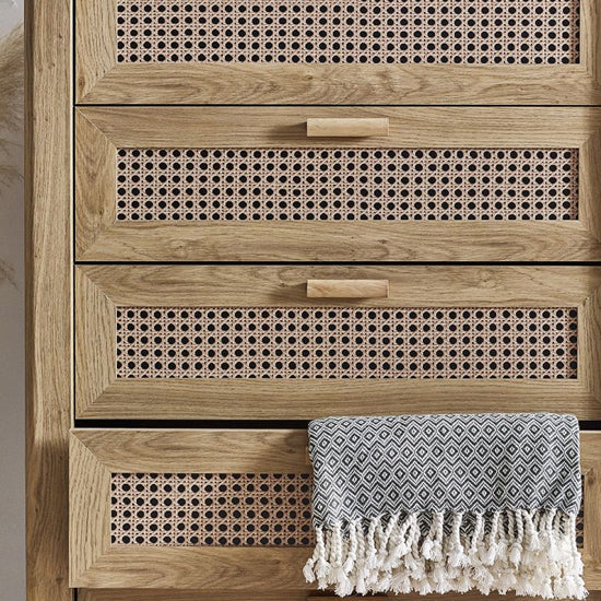 Sydney Wooden Chest Of 5 Drawers Tall In Oak