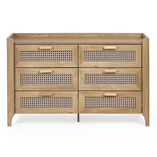 Sydney Wooden Chest Of 6 Drawers Wide In Oak
