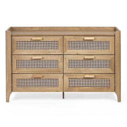 Sydney Wooden Chest Of 6 Drawers Wide In Oak