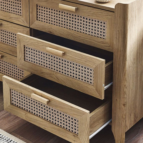 Sydney Wooden Chest Of 6 Drawers Wide In Oak