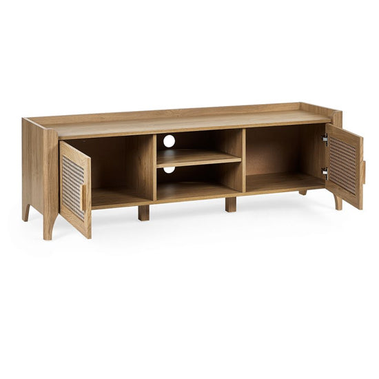 Sydney Wooden TV Stand With 2 Doors In Oak
