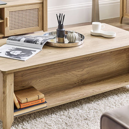 Sydney Wooden Coffee Table With 2 Drawers In Oak