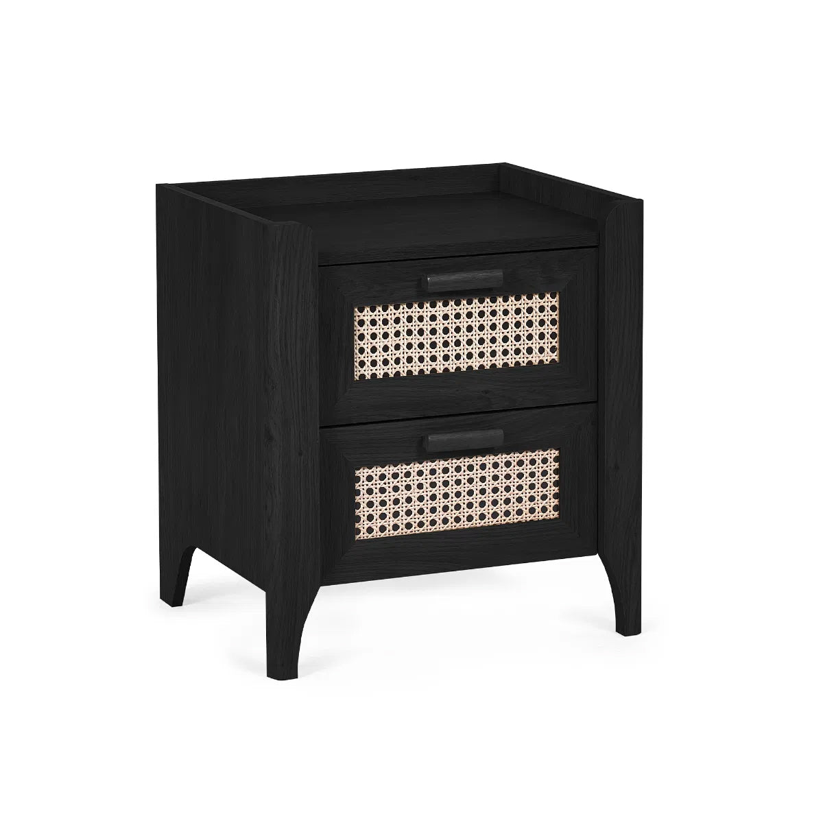Sydney Wooden Bedside Cabinet With 2 Drawers In Black Ash
