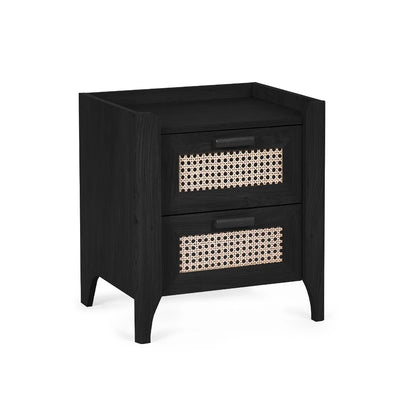 Sydney Wooden Bedside Cabinet With 2 Drawers In Black Ash