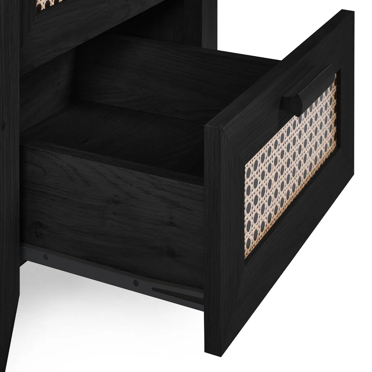 Sydney Wooden Bedside Cabinet With 2 Drawers In Black Ash