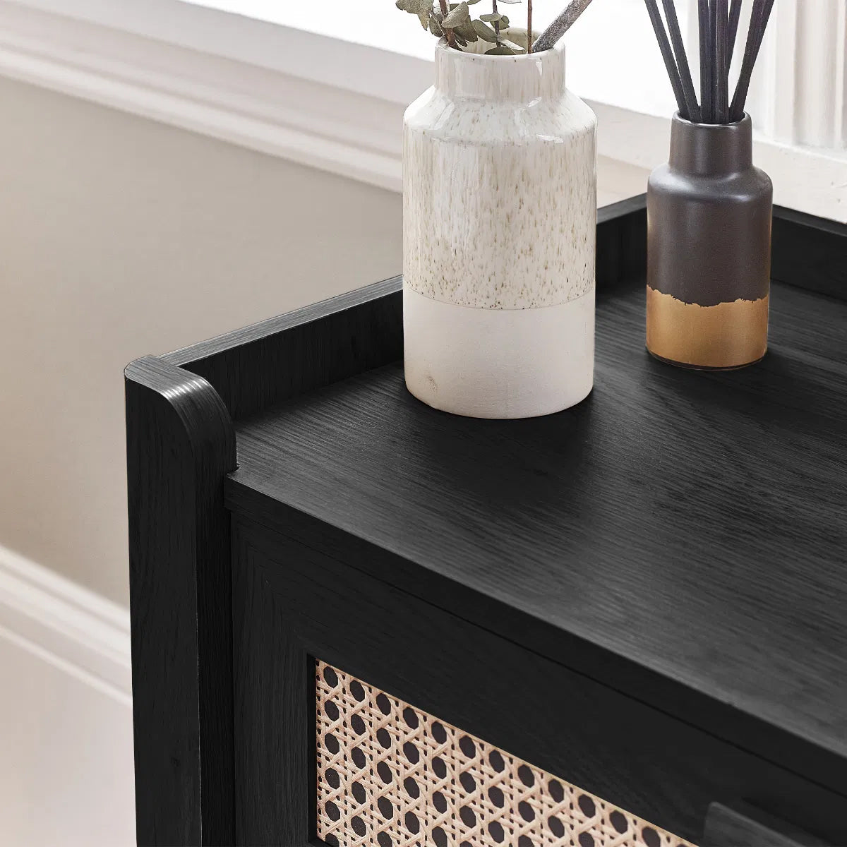 Sydney Tall Wooden Chest Of 5 Drawers In Black Ash