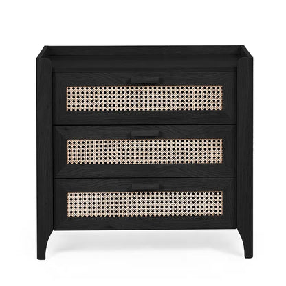 Sydney Wooden Chest Of 3 Drawers In Black Ash