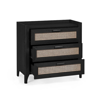 Sydney Wooden Chest Of 3 Drawers In Black Ash