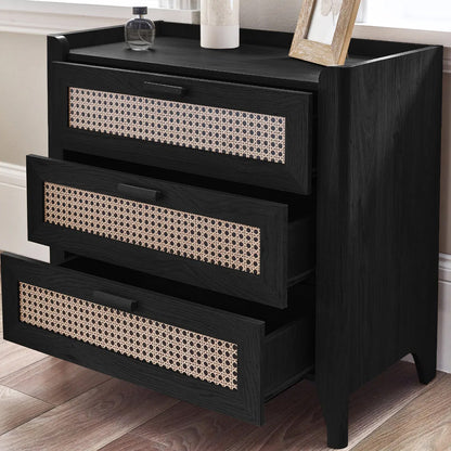 Sydney Wooden Chest Of 3 Drawers In Black Ash