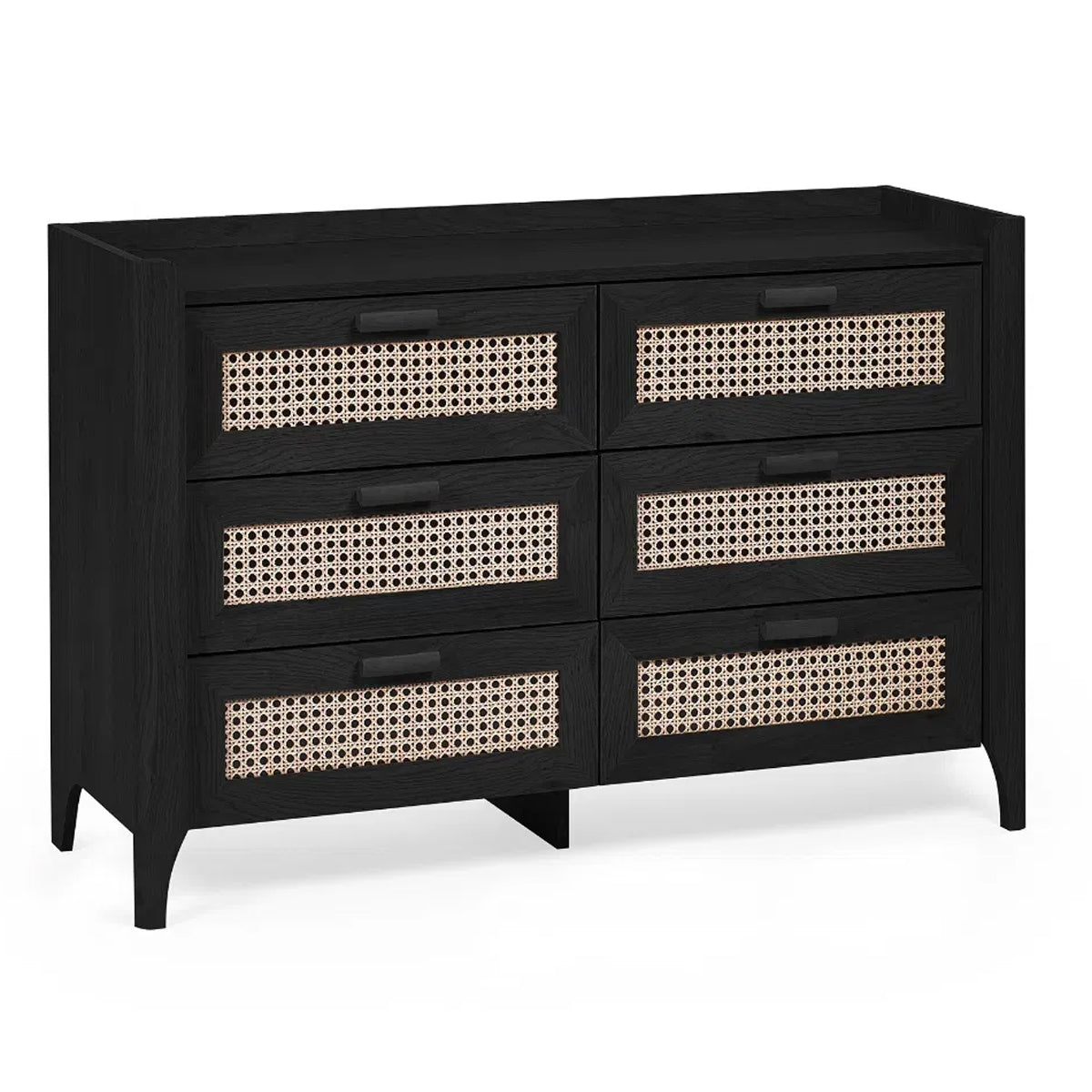 Sydney Wide Wooden Chest Of 6 Drawers In Black Ash