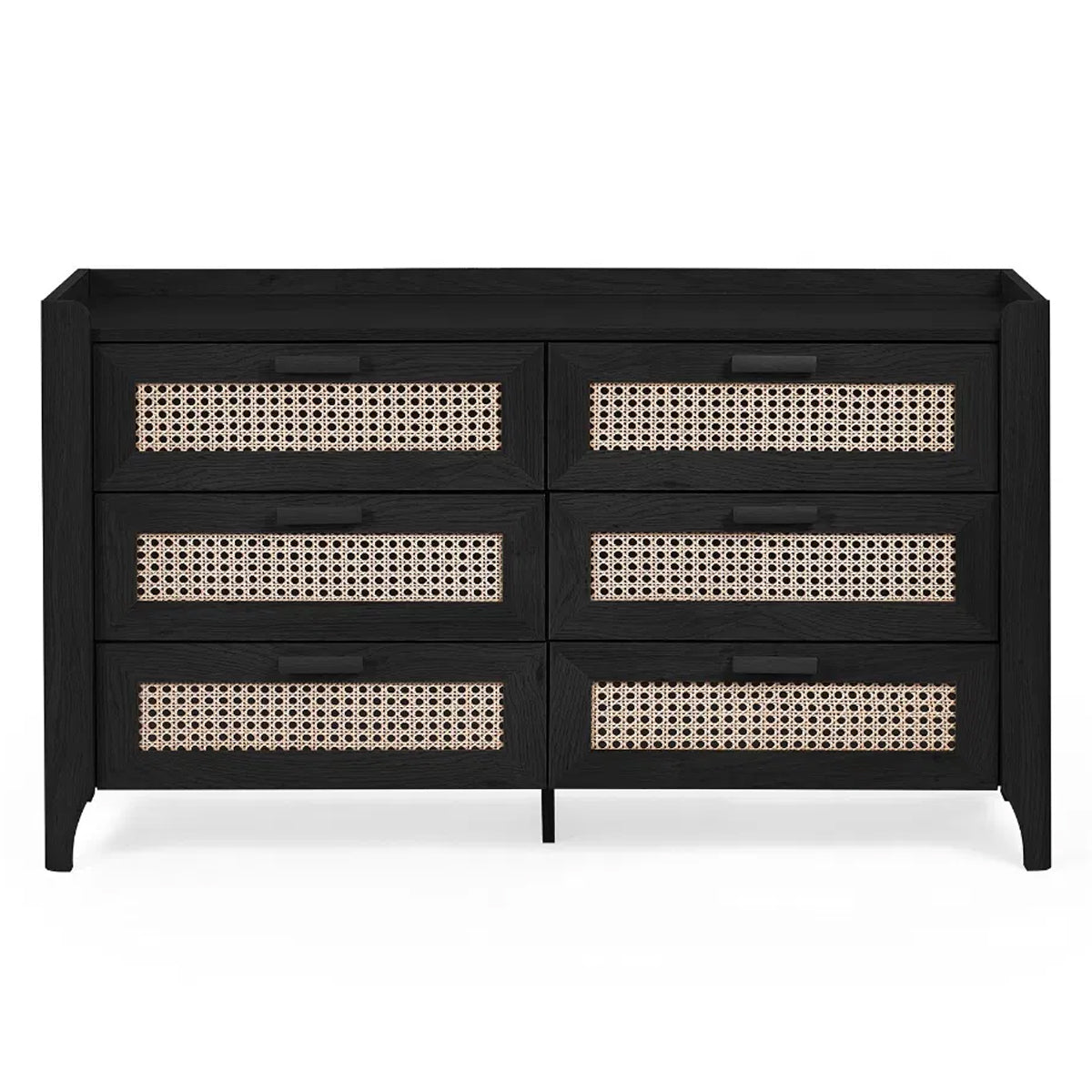Sydney Wide Wooden Chest Of 6 Drawers In Black Ash