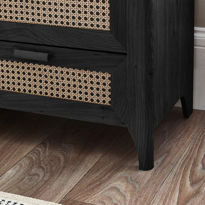 Sydney Wide Wooden Chest Of 6 Drawers In Black Ash