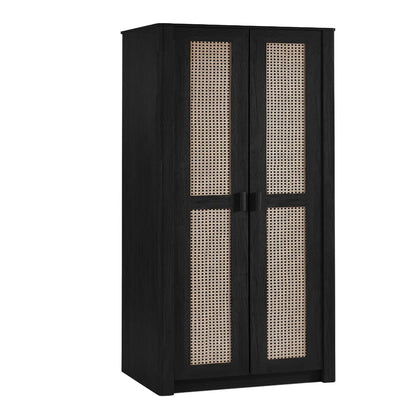 Sydney Wooden Wardrobe With 2 Doors In Black Ash
