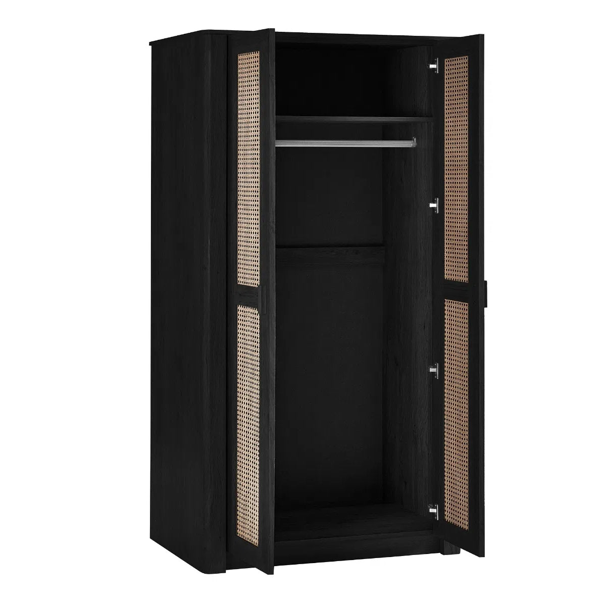 Sydney Wooden Wardrobe With 2 Doors In Black Ash