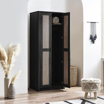Sydney Wooden Wardrobe With 2 Doors In Black Ash