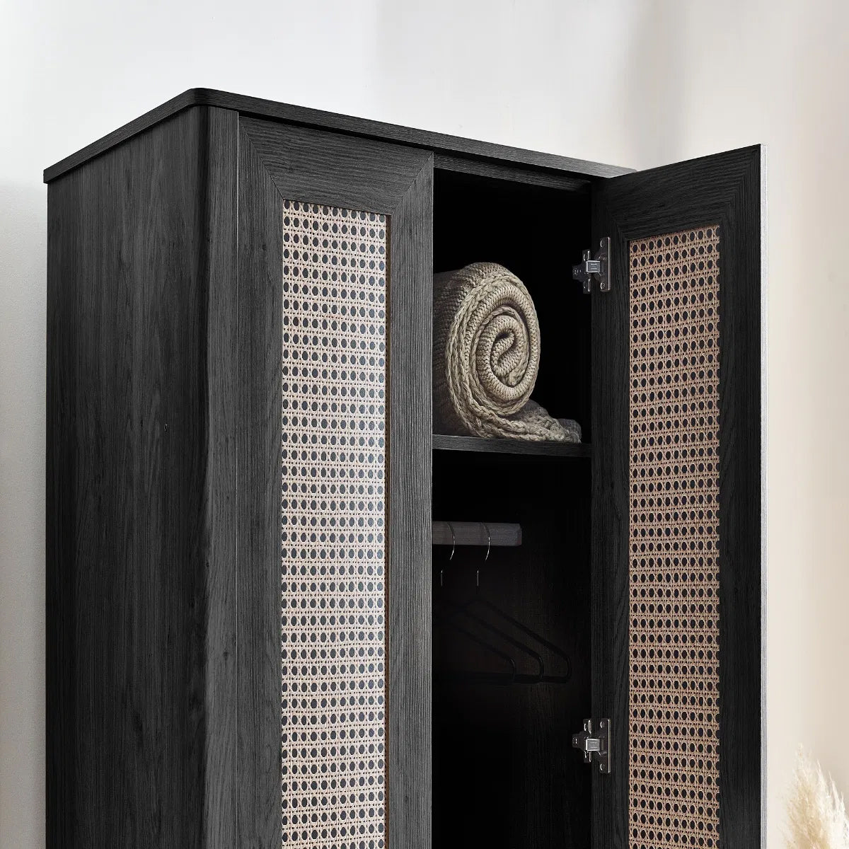 Sydney Wooden Wardrobe With 2 Doors In Black Ash