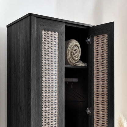 Sydney Wooden Wardrobe With 2 Doors In Black Ash