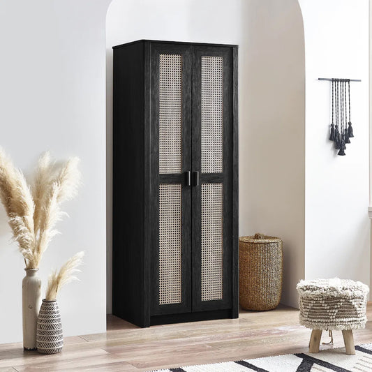 Sydney Wooden Wardrobe With 2 Doors In Black Ash