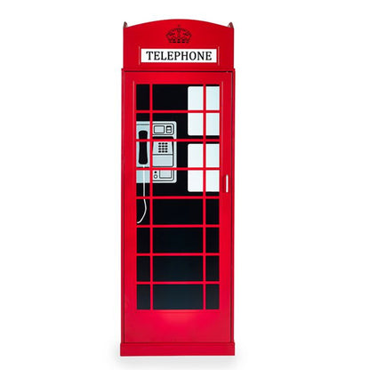 Telephone Box Wooden Wardrobe With 1 Door In Red