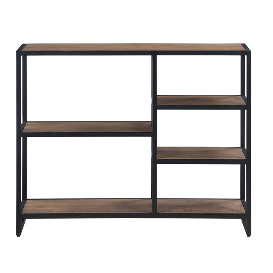 Ooki Wooden Low Small Open Bookcase In Oak