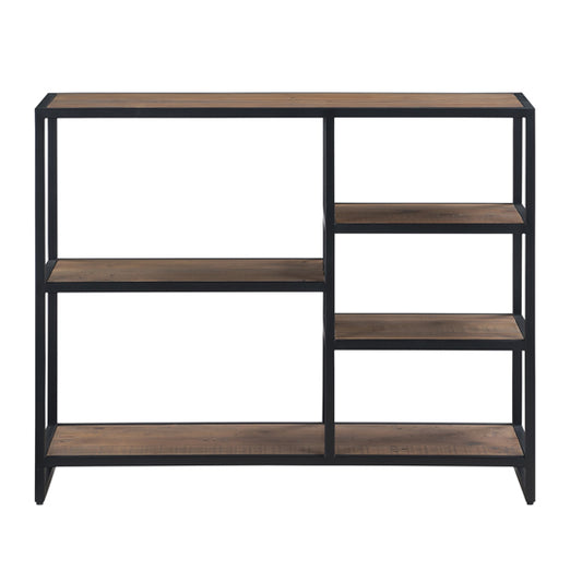 Ooki Wooden Low Small Open Bookcase In Oak