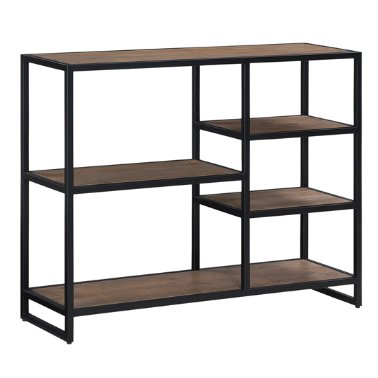 Ooki Wooden Low Small Open Bookcase In Oak