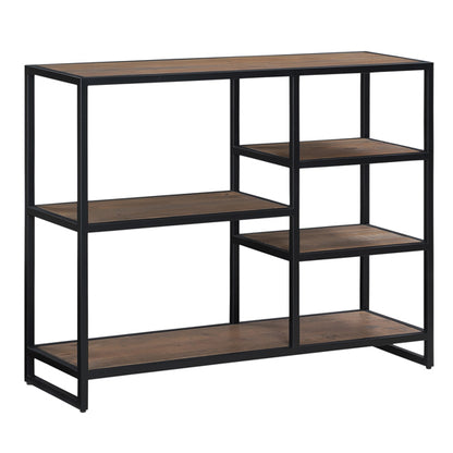 Ooki Wooden Low Small Open Bookcase In Oak