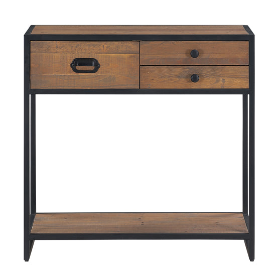 Ooki Wooden Small Console Table With 3 Drawers In Oak
