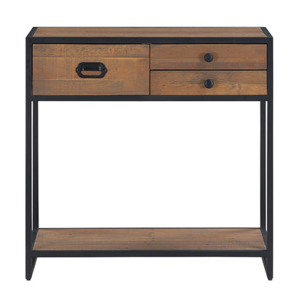 Ooki Wooden Small Console Table With 3 Drawers In Oak