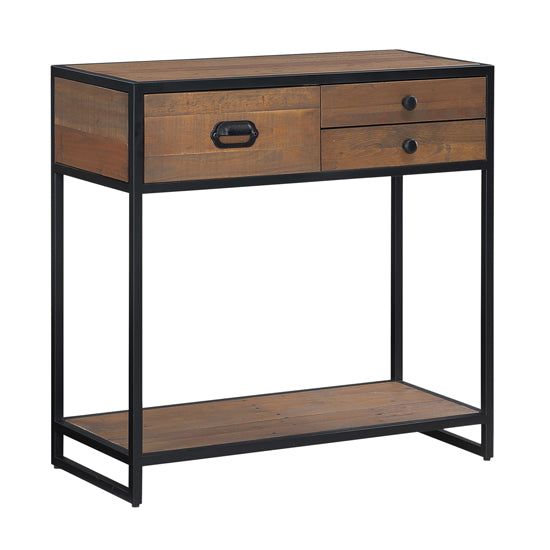 Ooki Wooden Small Console Table With 3 Drawers In Oak