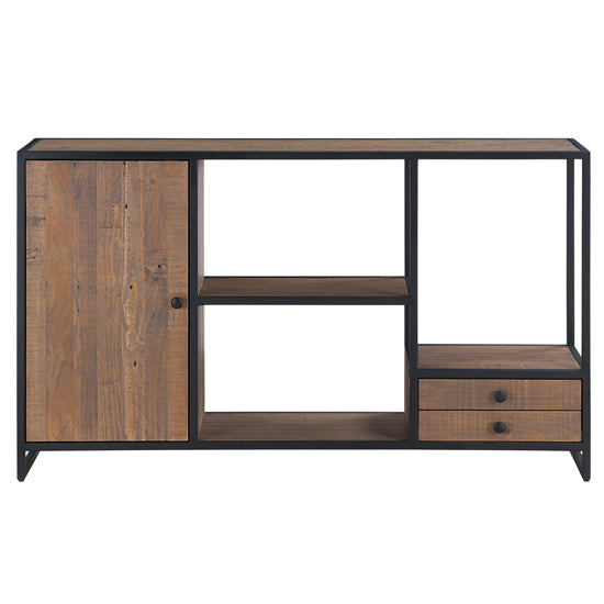 Ooki Wooden Open Sideboard With 1 Door And 2 Drawers In Oak