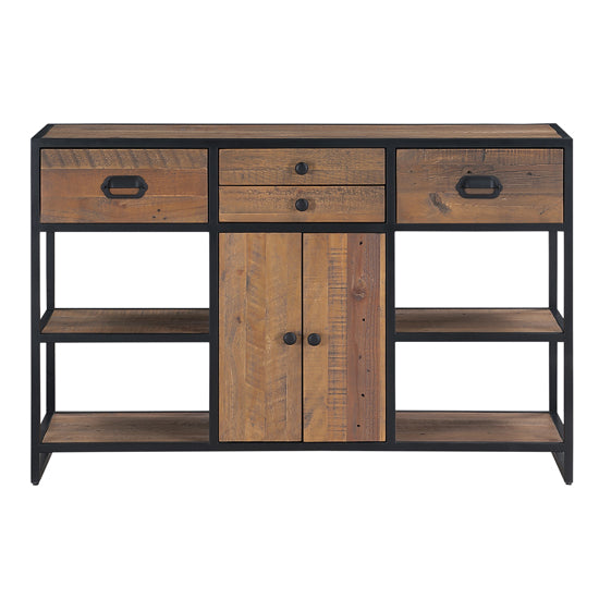 Ooki Wooden Open Sideboard With 2 Doors And 4 Drawers In Oak
