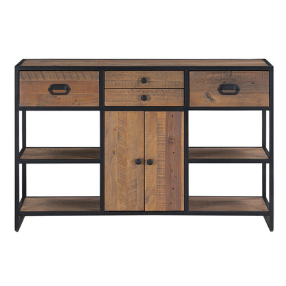 Ooki Wooden Open Sideboard With 2 Doors And 4 Drawers In Oak