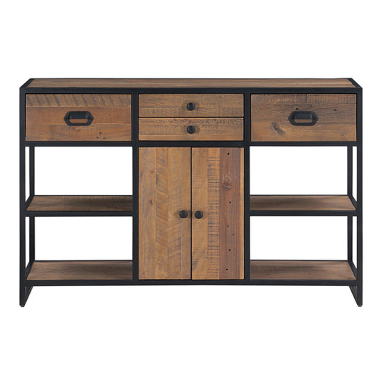 Ooki Wooden Open Sideboard With 2 Doors And 4 Drawers In Oak