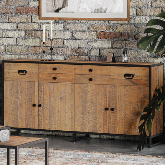 Ooki Wooden Large Sideboard With 4 Doors And 6 Drawers In Oak