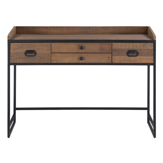 Ooki Wooden Laptop Desk With 4 Drawers In Oak