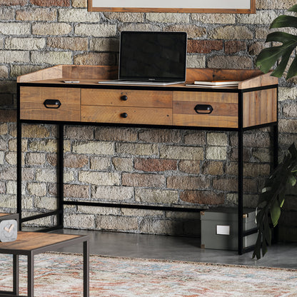 Ooki Wooden Laptop Desk With 4 Drawers In Oak