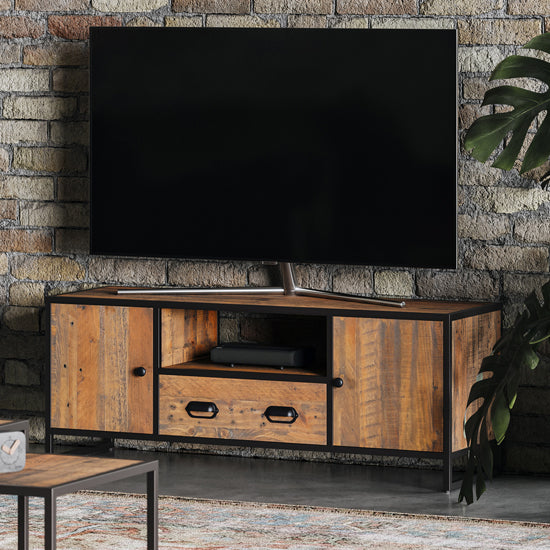 Ooki Wooden TV Stand With 2 Doors And 1 Drawer In Oak