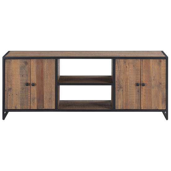 Ooki Wooden TV Stand With 4 Doors And 1 Shelf In Oak